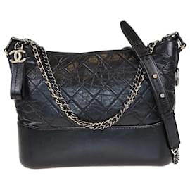 Chanel-Chanel Black Quilted Large Gabrielle Hobo-Black