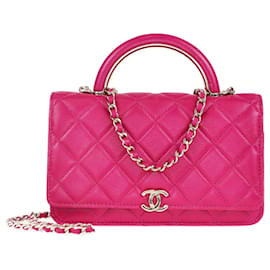 Chanel-Chanel Magenta Quilted Classic WOC Top Handle Bag-Other