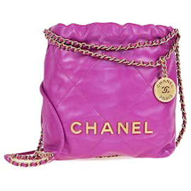 Chanel-Bolsa Chanel Roxa 22 Mini Hobo-Roxo