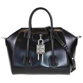 Givenchy-Givenchy Black Mini Antigona Lock Satchel-Black