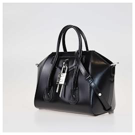 Givenchy-Givenchy Black Mini Antigona Lock Satchel-Black