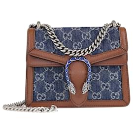 Gucci-Gucci Blue/Brown Mini Dionysus Shoulder Bag-Blue