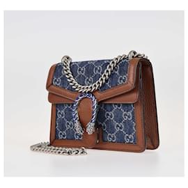 Gucci-Gucci Blue/Brown Mini Dionysus Shoulder Bag-Blue