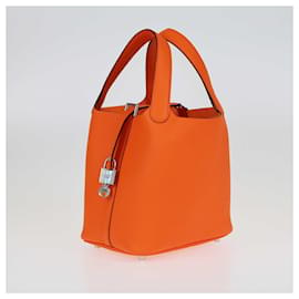 Hermès-Hermes Naranja Minium Picotin Lock 18 Bolsa-Naranja