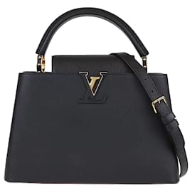 Louis Vuitton-Louis Vuitton Black Capucines MM Bag-Black