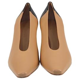 Bottega Veneta-Bottega Veneta – Beige/Schwarze Pumps mit mandelförmiger Spitze-Beige