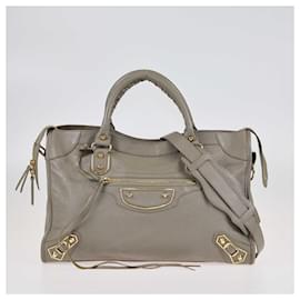 Balenciaga-Balenciaga Grey Metallic Edge Classic City Tote-Grey
