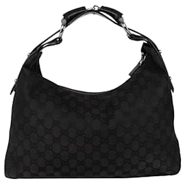 Gucci-Gucci GG Monogram Horsebit Bag-Black