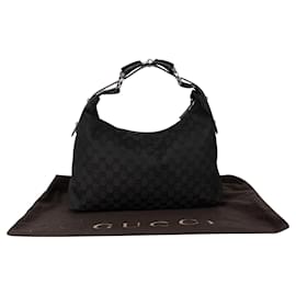 Gucci-Gucci GG Monogram Horsebit Bag-Black