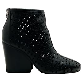 Autre Marque-Stivaletti Hermes Milady con taglio laser in pelle nera-Nero