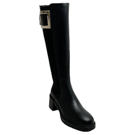 Autre Marque-Roger Vivier Botas Chelsea Viv' Ranger de cuero negro-Negro