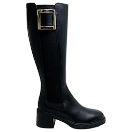 Autre Marque-Roger Vivier Botas Chelsea Viv' Ranger de cuero negro-Negro