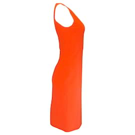 Autre Marque-Michael Kors Collection Orange Cut-Out Detail Sleeveless Wool Crepe Dress-Orange