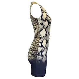 Autre Marque-Roberto Cavalli Light Brown Lace-Up Python-Print Mini Dress-Brown