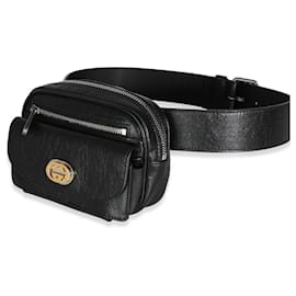 Gucci-Gucci Black Cracked Calfskin Morpheus Belt Bag 70/28-Black