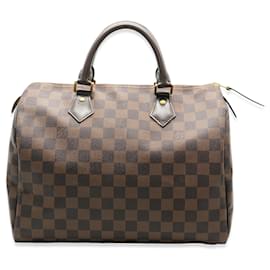 Louis Vuitton-Louis Vuitton Damier Ebene Lienzo Speedy 30-Castaño