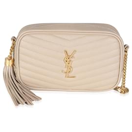 Saint Laurent-Saint Laurent Beige Grain De Poudre Mini Lou Camera Bag-Beige