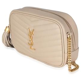 Saint Laurent-Saint Laurent Beige Grain De Poudre Mini Lou Camera Bag-Beige