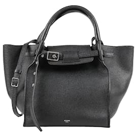 Céline-CELINE Supple Grained Calfskin Small 2way Handbag Big Bag in Black-Black