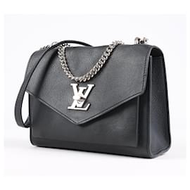 Louis Vuitton-Louis Vuitton Cuir Taurillon MyLockMe BB 2Way Handtasche in Schwarz M51418-Schwarz
