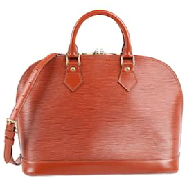 Louis Vuitton-LOUIS VUITTON Brown Epi Leather Alma PM Handbag in Brown M52143-Brown