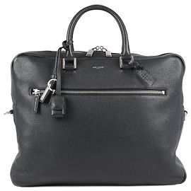 Saint Laurent Paris Sac de Jour Sac à main porte-documents en cuir noir 656669 Noir