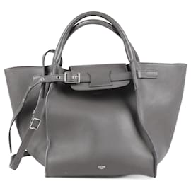 Céline-CELINE Smooth Calfskin Small 2way Big Bag in Grey-Grey