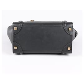 Céline-Celine Leather Micro Luggage Handbag in Black-Black