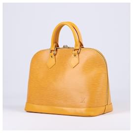 Louis Vuitton-Bolsa Louis Vuitton Epi Couro Alma em Amarelo M52149-Amarelo