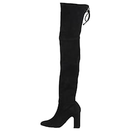 Stuart Weitzman-STUART WEITZMAN Vidaland Overknee-Stiefel aus Wildleder in 39 EU-Schwarz