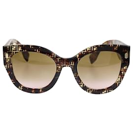 Fendi-Fendi Brown FF Gradient Sunglasses-Brown