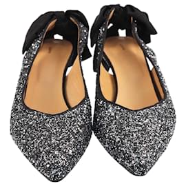 Ganni-Zapatos de tacón tipo gatito con purpurina negra/plateada de Ganni-Negro