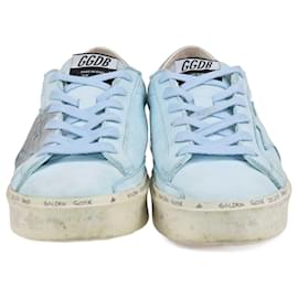 Golden Goose-Golden Goose Blue/Silver Hi Star Sneakers-Blue