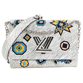 Louis Vuitton-Bolso Louis Vuitton de cuero Epi blanco Aztece Twist MM-Negro