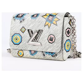 Louis Vuitton-Bolso Louis Vuitton de cuero Epi blanco Aztece Twist MM-Negro