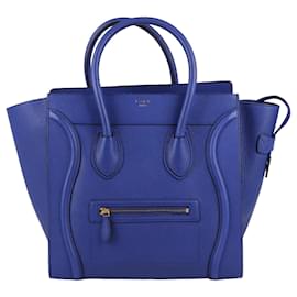 Céline-Celine Mini bagage bleu électrique sac à main cabas-Bleu