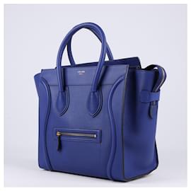 Céline-Celine Mini bagage bleu électrique sac à main cabas-Bleu