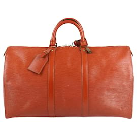 Louis Vuitton-Sac de voyage Louis Vuitton Epi Leather Keepall 50 en marron-Marron