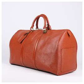 Louis Vuitton-Bolsa de viagem Louis Vuitton Epi Leather Keepall 50 em marrom-Marrom