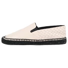 Bottega Veneta-Bottega Veneta Espadrilles aus cremeweißem Intrecciato-Leder, Größe 39-Beige