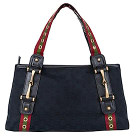 Gucci-Bolso de hombro Pelham con correas con ojales y monograma GG de Gucci-Negro