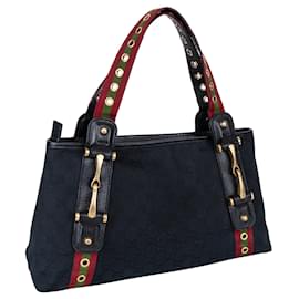 Gucci-Gucci GG Monogram Grommet Straps Pelham Shoulder Bag-Black