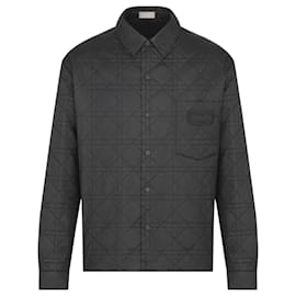 Dior-DIOR Veste chemise Cannage noire neuve 50 IT-Noir
