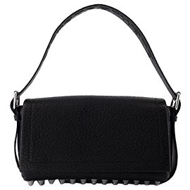 Bolsa com aba média Ricco - Alexander Wang - Couro - Preto Preto