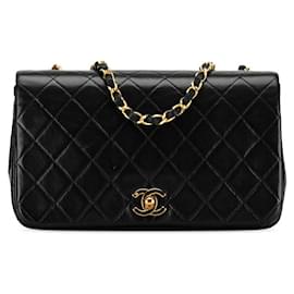 Chanel-Chanel CC Matelasse Full Single Flap Bag Sac à bandoulière en cuir en bon état-Autre