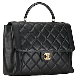Chanel-Chanel CC Diana Top Handle Bag Sac à main en cuir en bon état-Autre