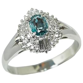 & Other Stories-Bague en platine Pt900 avec alexandrite de 0,48 ct et diamant de 0,28 ct en excellent état-Argenté