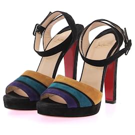 Christian Louboutin-CHRISTIAN LOUBOUTIN Sandalen T.EU 38,5 Leder-Mehrfarben