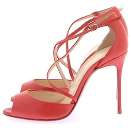 Christian Louboutin-CHRISTIAN LOUBOUTIN Sandalen T.EU 38,5 Leder-Orange