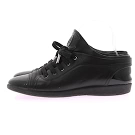 Chanel-CHANEL Turnschuhe T.EU 38.5 Leder-Schwarz